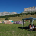 Colonie "Cocktail de sensations" campement du raid autour du Mont-Aiguille